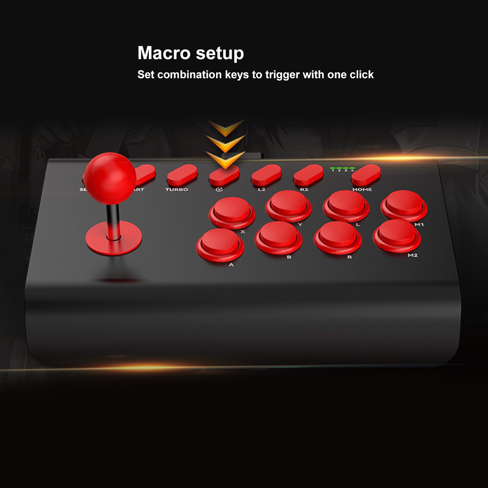 Tastiera per Giochi di Combattimento Tastiera Classica Antiscivolo con Regolazione della velocità Regolabile Joystick per Giochi di Combattimento per Interruttore (BLACK)