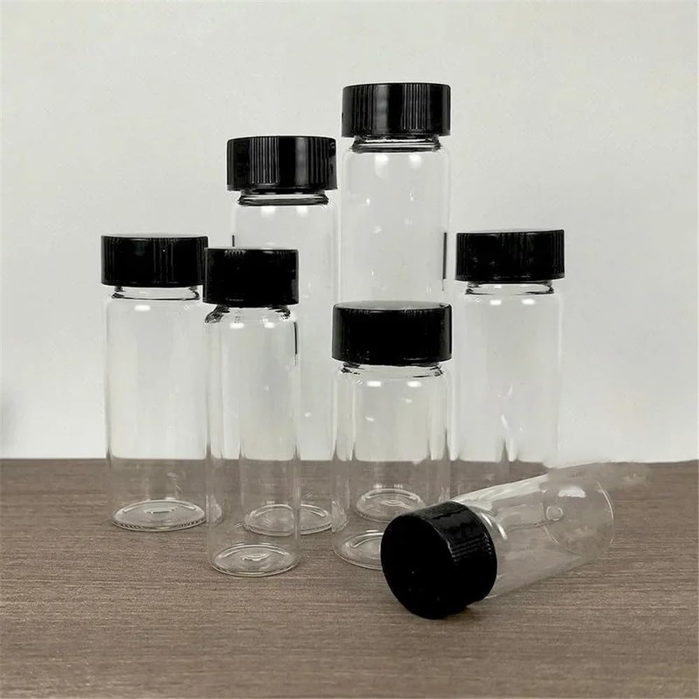 Vetreria da laboratorio Flacone for reagenti da laboratorio in vetro borosilicato basso con tappo a vite da 2 ml a 100 ml(60ml 10pcs)