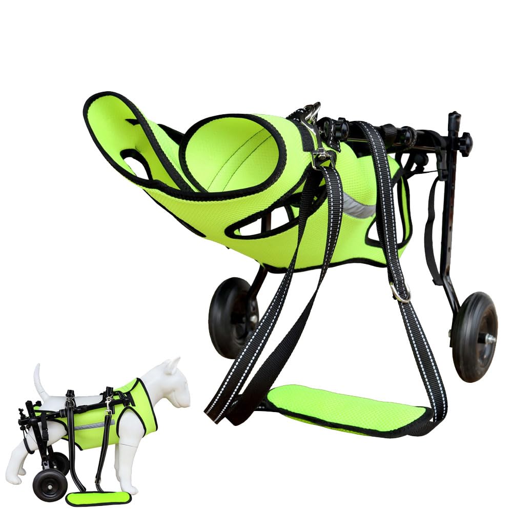 Silla de ruedas ajustable para perro con ruedas que absorben los golpes, arnés de soporte de pierna trasera para ayuda a la movilidad, displasia de cadera, alivio de artritis