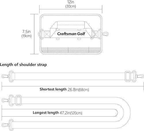 Miniatura 7 de Craftsman Golf Mini bolsa de transporte portátil, bolsa de hombro ideal para campo de golf, disponible para versión personalizada con tu nombre