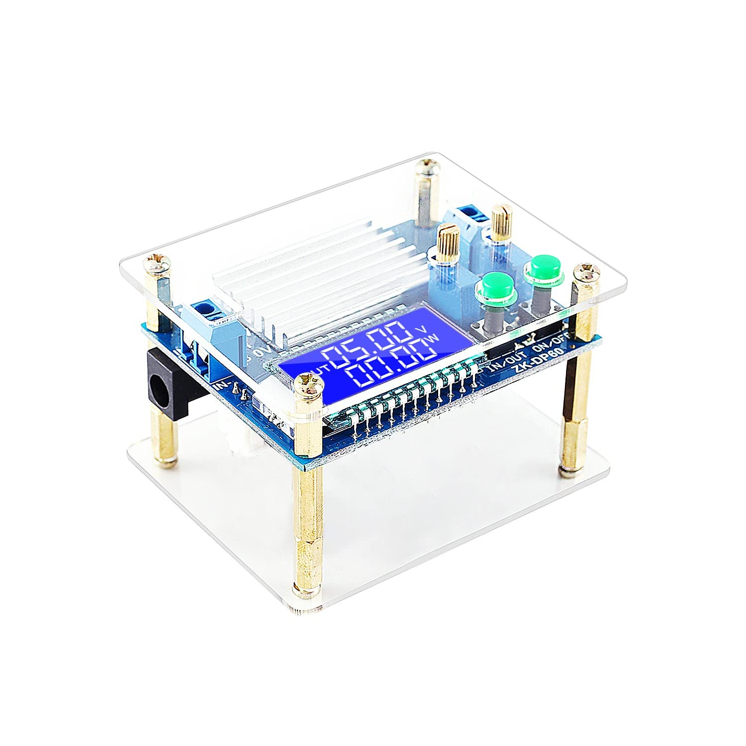 Buck Boost Converter LCD Display 5.5-30V to 0.5-30V DC 5V 12V 24V CVCC Adjustable Regulator 4A 35W Acrylic Shell