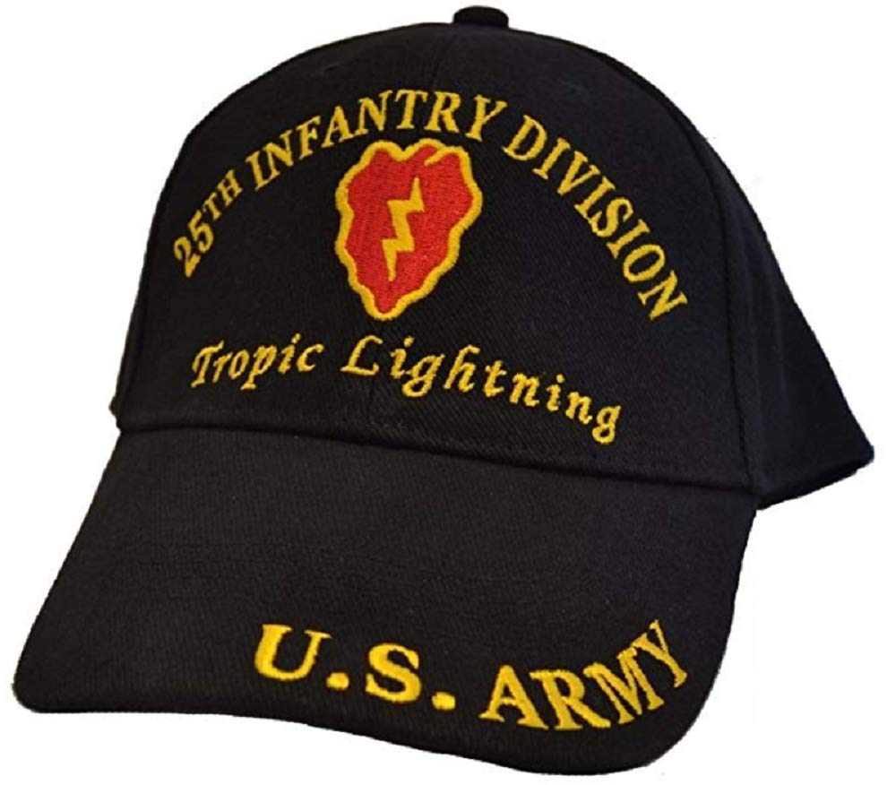 MoonUS Army 25TH Infantry Division ID Tropic Lightning Embroidered Hat Cap Veteran Premium Quality Dad Hat for Men Women