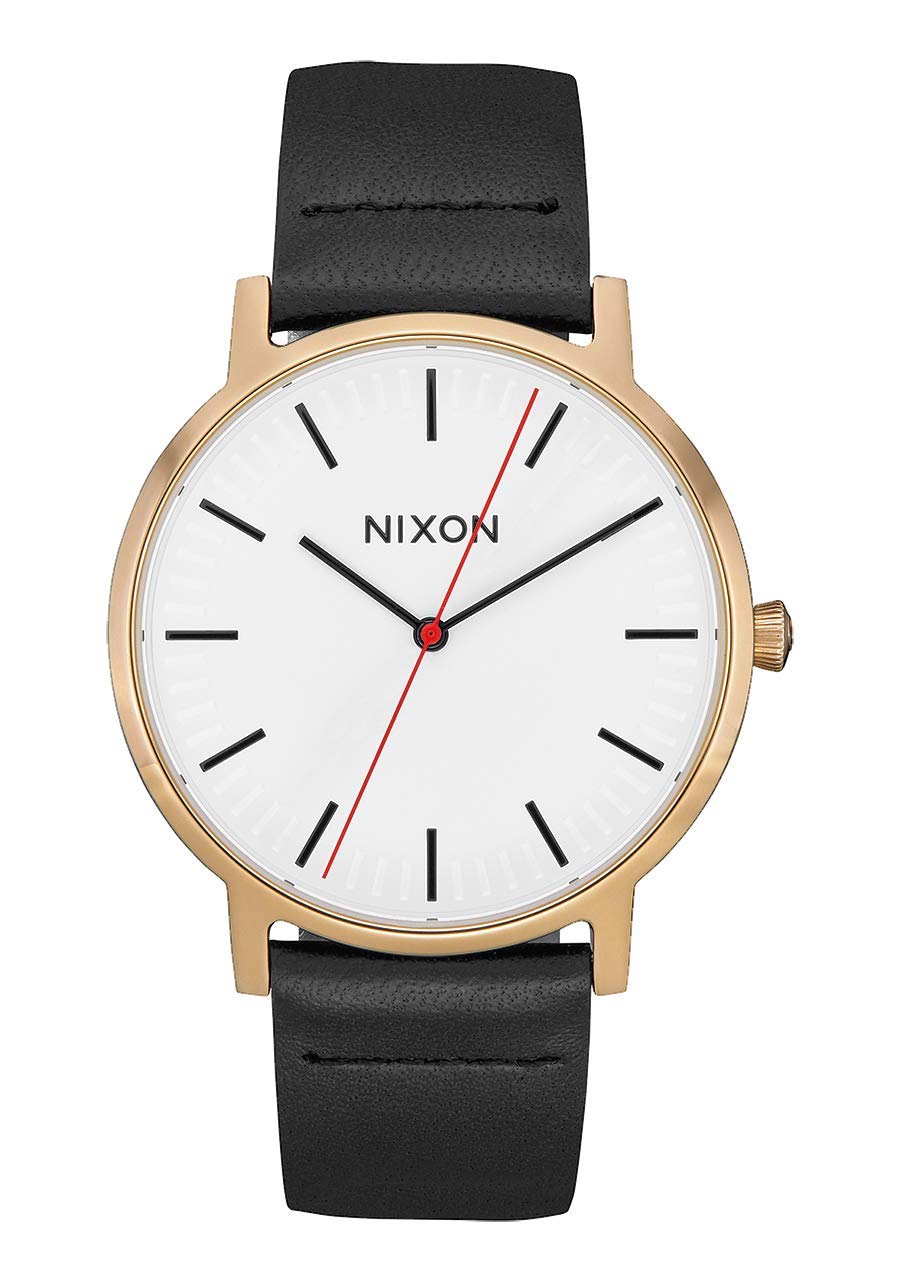 NIXONPorter Leather A1058-50m Water Resistant Men's Analog Classic Watch (40mm Watch Face, 20-18mm Leather Band)