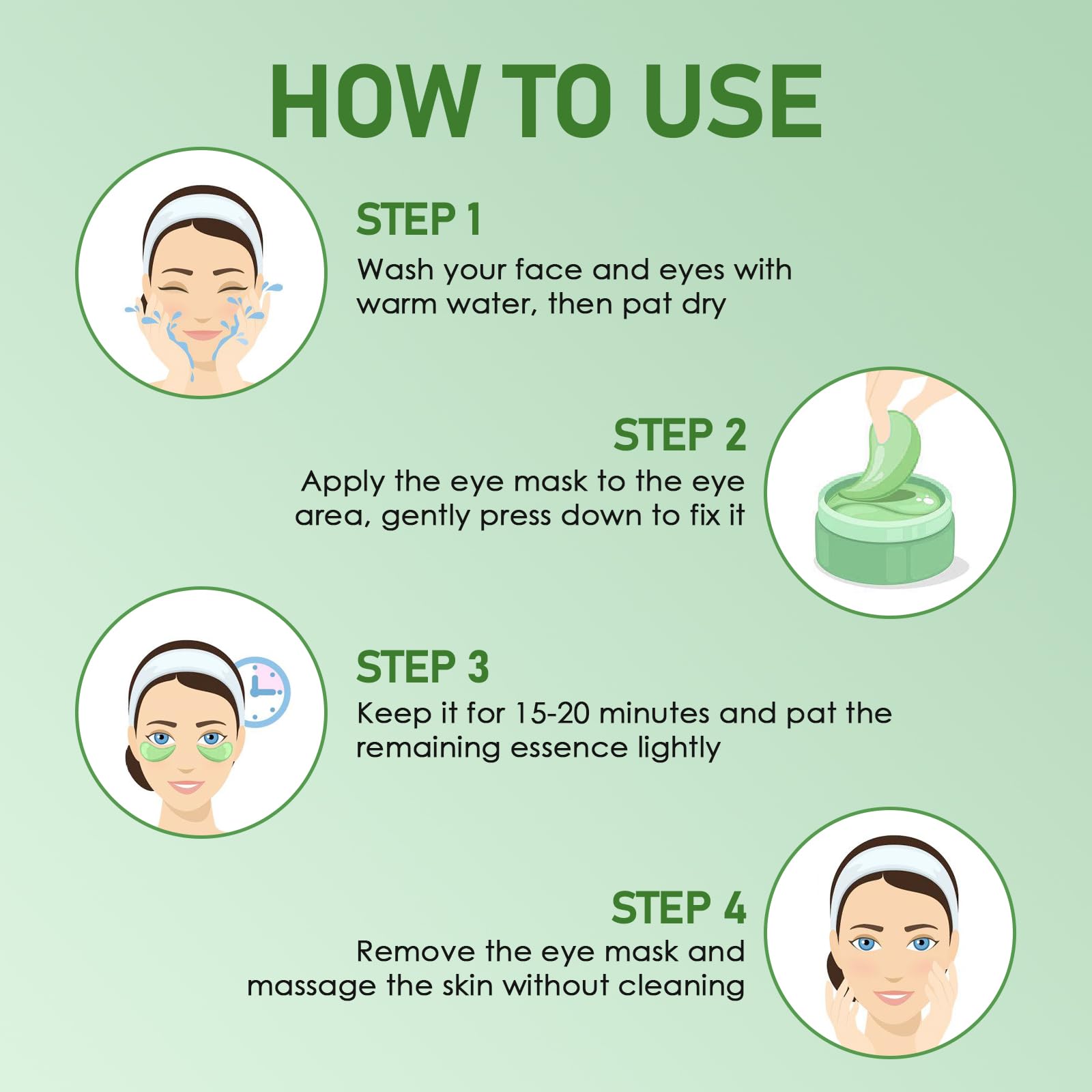 60 Pezzi Patch Occhi Idratanti con Aloe Vera,Maschera Idratante Anti-Occhiaie e Anti-Borse,Cerotti Rinfrescanti per Occhi per Rughe e Puffiness,Cerotti Rassodanti e Contorno Idratante