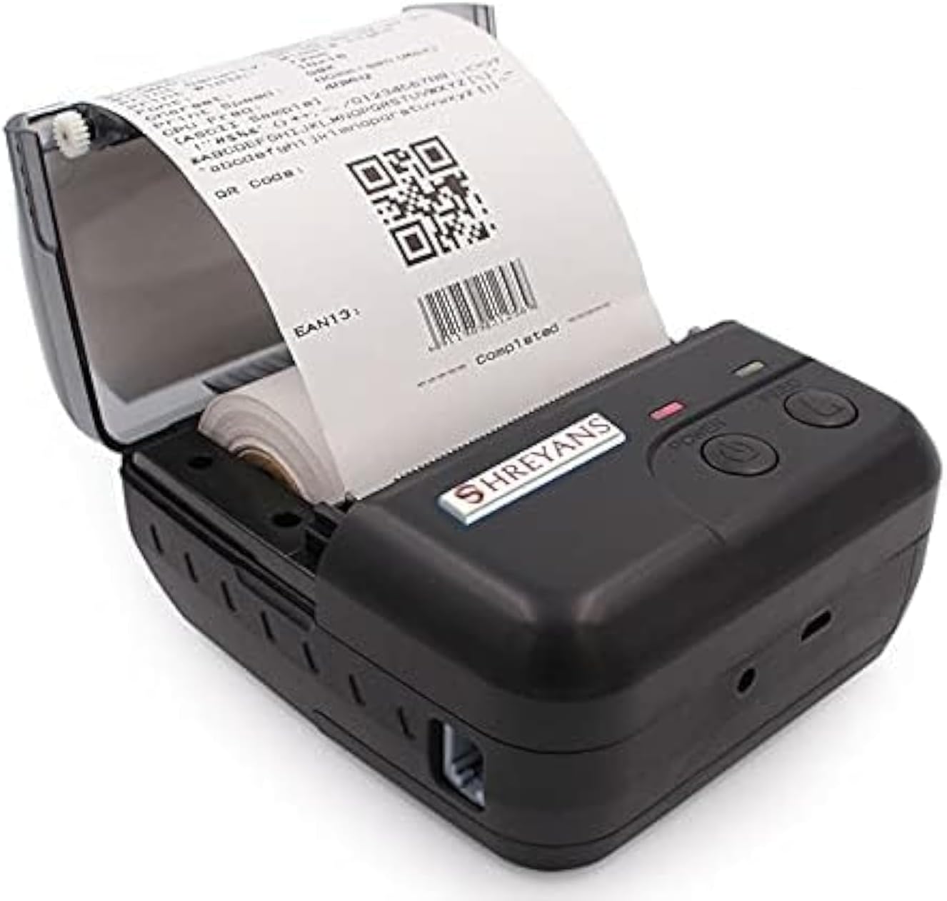 SHREYANS 80mm Thermal Receipt Printer Portable Bluetooth+USB Bill Ticket POS for Androi/Windows Compatible with ESC/POS/Star Print Commands Set with Rechargeable Battery Compact Size