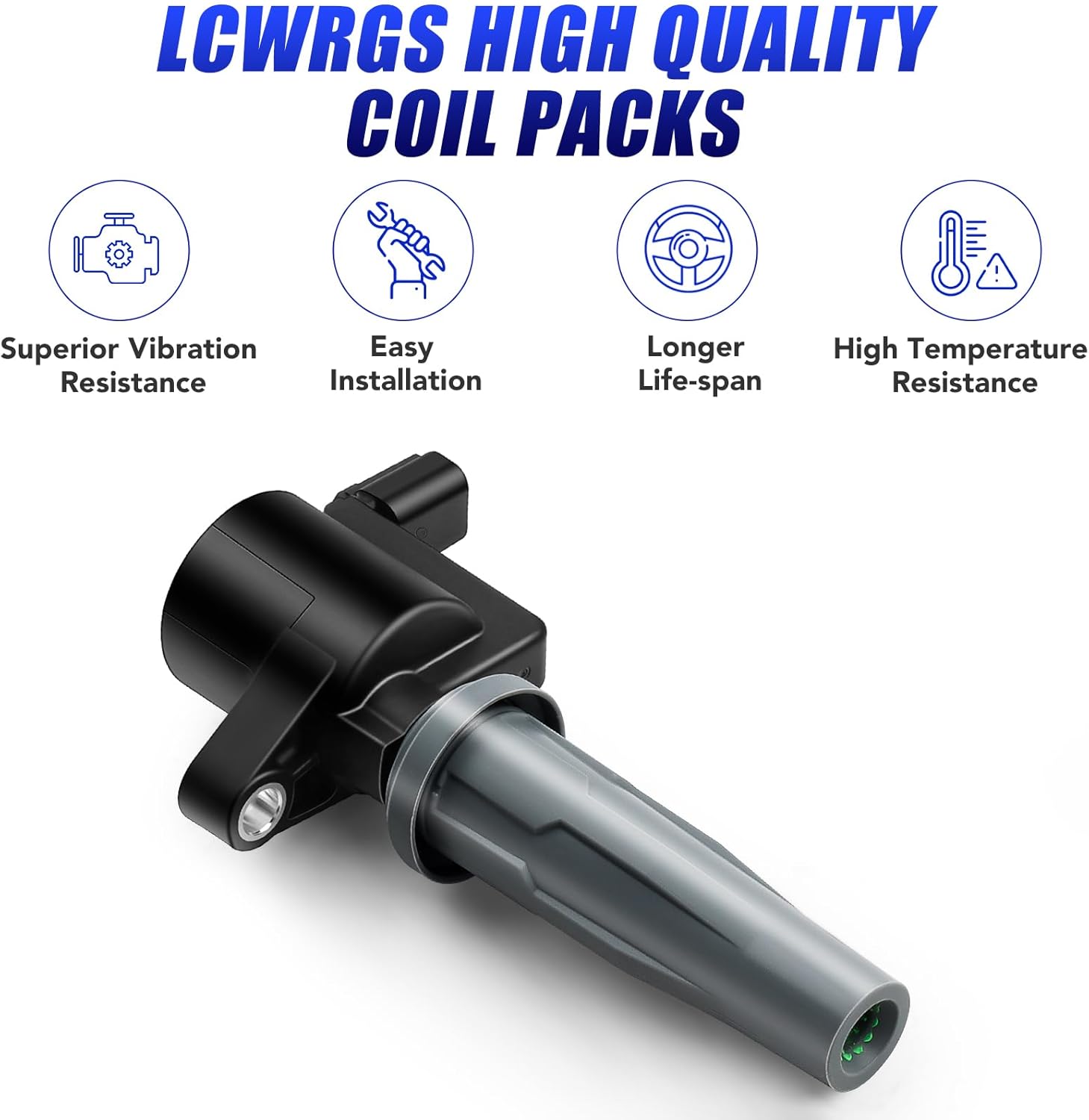 Set of 4 Ignition Coil Pack and Spark Plugs Fits for 2.0 2.5 Ford Escape Fusion C-Max Transit Connect Lincoln MKZ Mercury Mariner Replaces# UF621 C1658