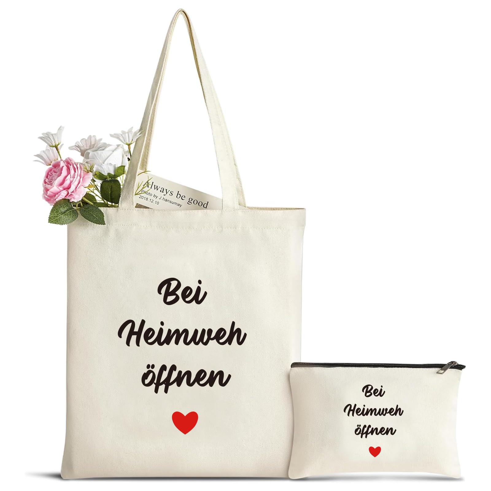 hamatata Oma Geschenk Canvas Tragetasche mit Kosmetiktasche,