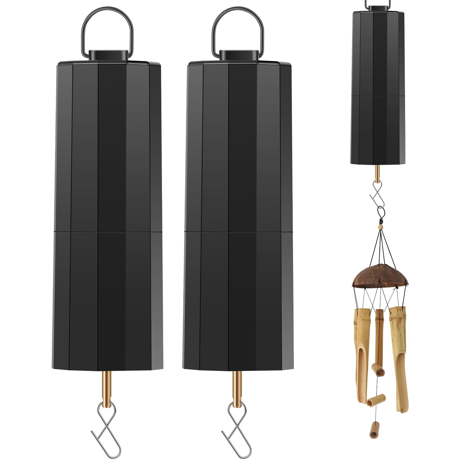 YUEKUNTJ 2Pcs Disco Ball Motor, Hanging Display Rotating Motor, Battery Powered Wind Spinner Motors, Wind Chime Motors, with Metal Hook for Garden Decor Hanging Ornament Outdoor Sculpture