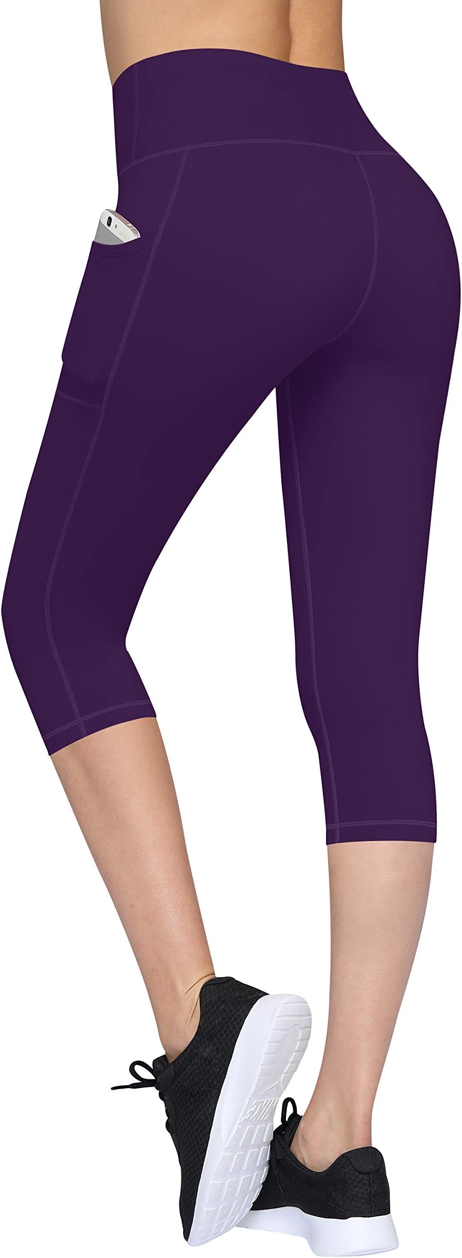 High Waist Yoga Pants, Pocket Yoga Pants Tummy Control Workout Running 4 Way Stretch Yoga Leggings