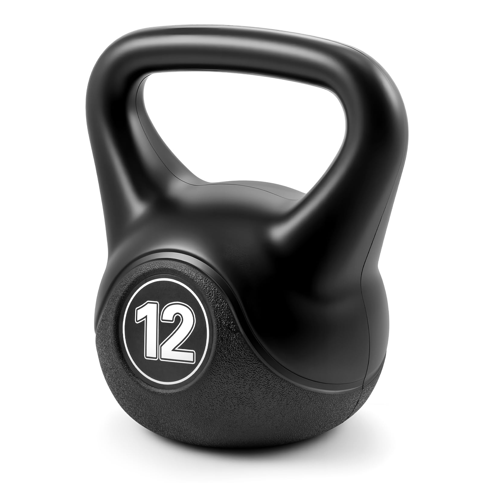 BLOMZA Vinyl Kettlebell with Anti-Slip Handle, Flat Base Fitness Weight (12kg)