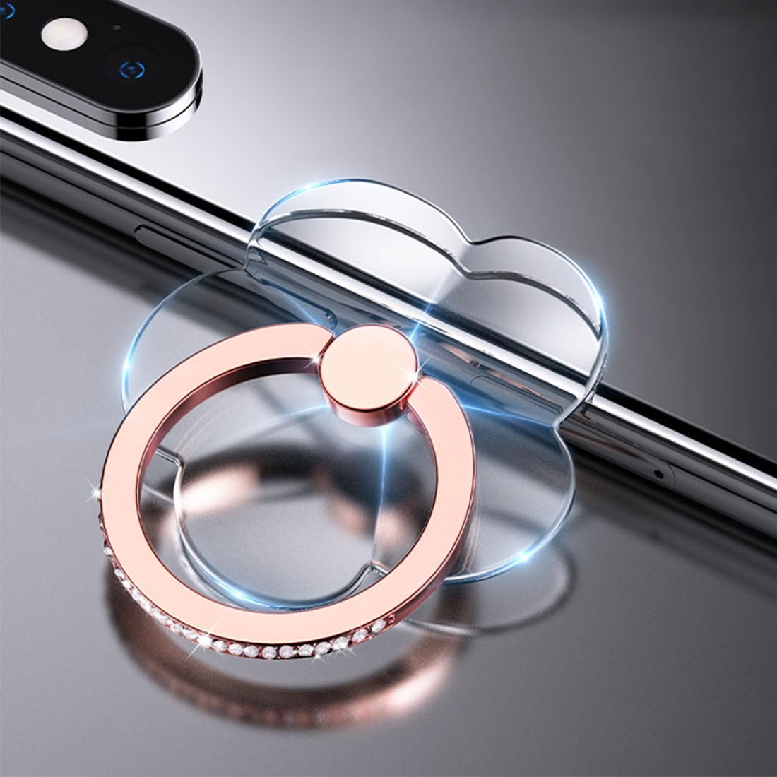 Anneau Support Téléphone Avec Strass - Rotation 360°, Adhésif Fort - Compatible Téléphones Et Tablettes - Lot De 4 - 10