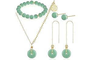 Kigeli 4 Pieces Jade Green Jewelry Set