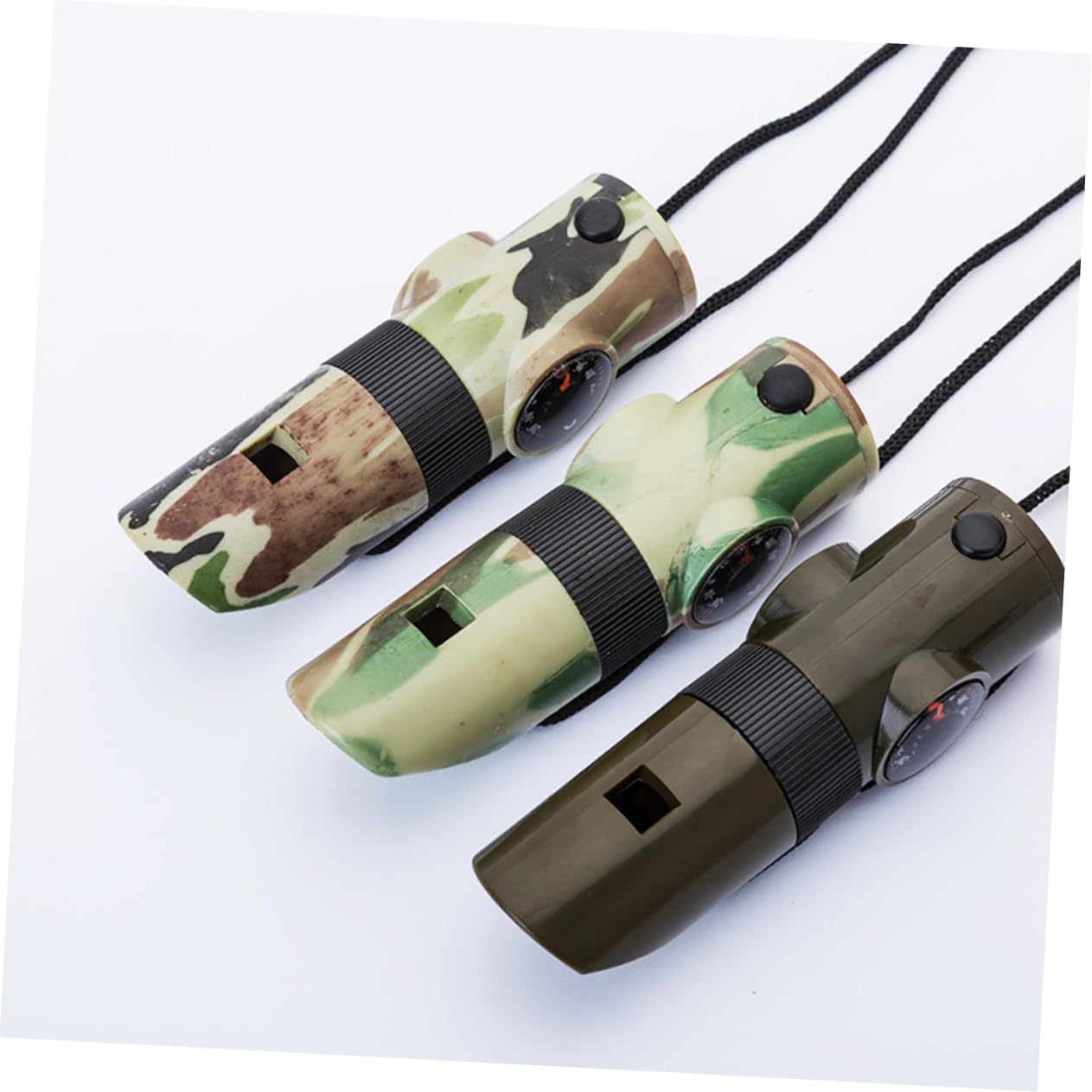 POPETPOP Sifflet De Survie en Plein Air Bac De Rangement Bac Rangement Sifflet De Sécurité Multi-Outils D'extérieur Étain Thermomètre Sifflet d'urgence Sifflet 7 en 1 Abdos