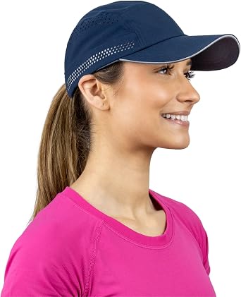 TrailHeads Womens Moisture Wicking Running Hat for Tennis & Workout, Navy