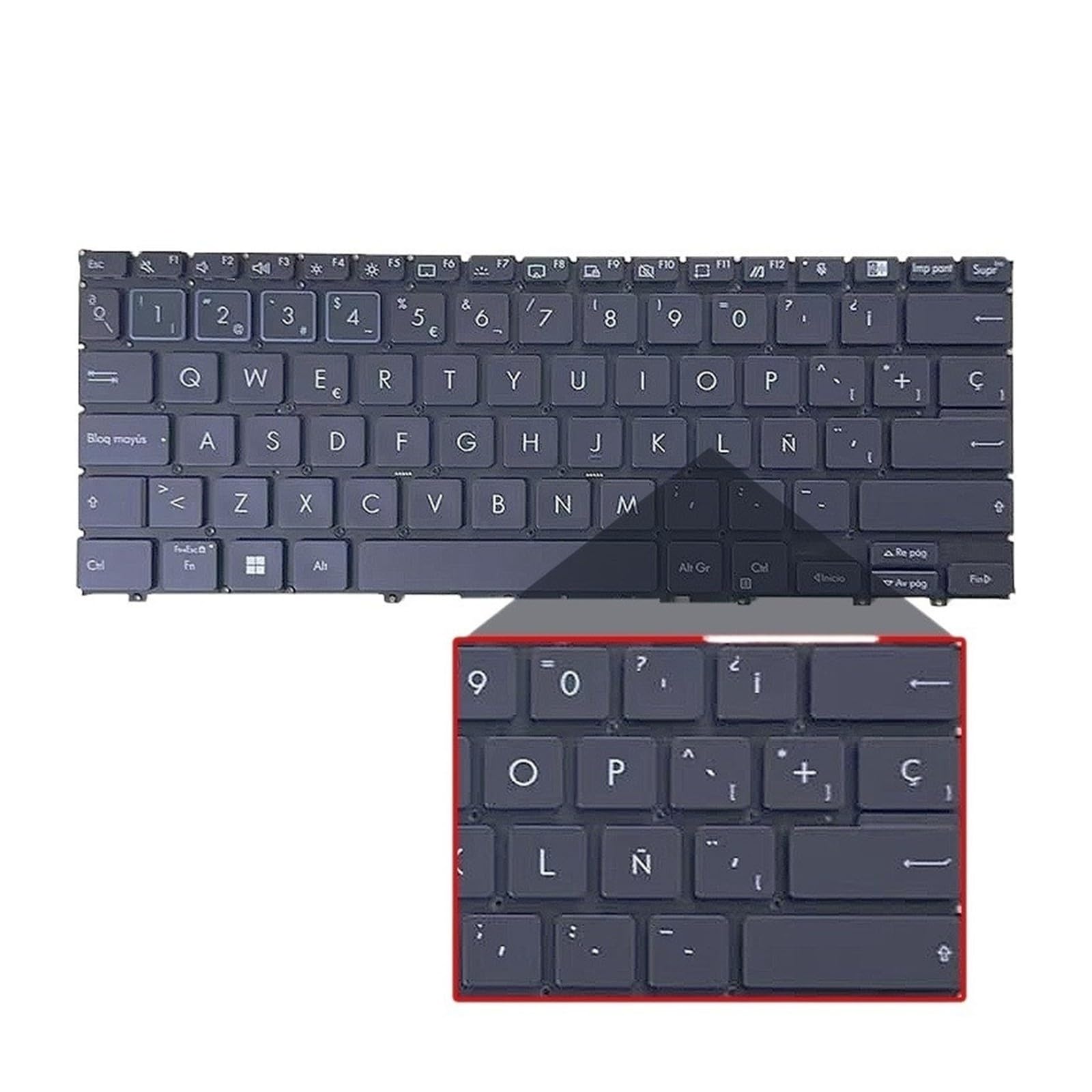 Tastiera portatile americana/spagnola, compatibile con Asus