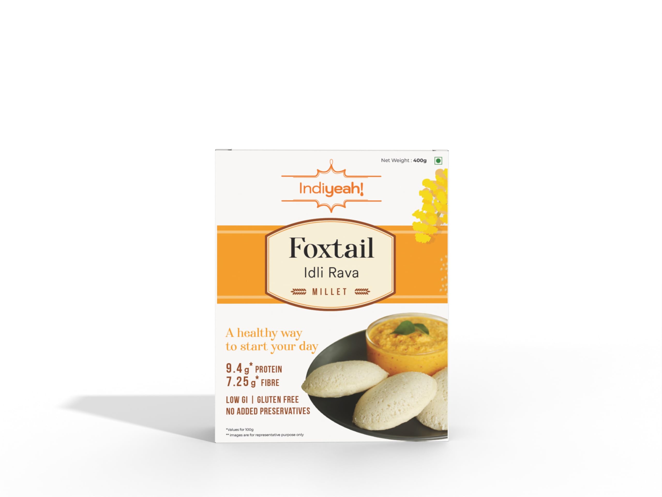 Indiyeah Millets Foxtail Idli Rava - 100% Natural & Gluten-Free | High Fiber, Rich Protein, Millet Goodness | Nutrient-Rich and Delicious | Low GI | No Preservatives | 400 g (B0CP82C7YY) Amazon Price History, Amazon Price Tracker