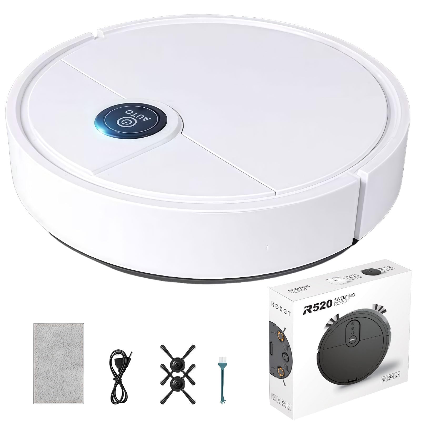 Robot Vacuum Cleaner and Mop Combo with Automatic dust Collection Base |Strong Suction|3-in-1 Vacuum|Robot Vacuum Cleaner|Suitable for pet households,White