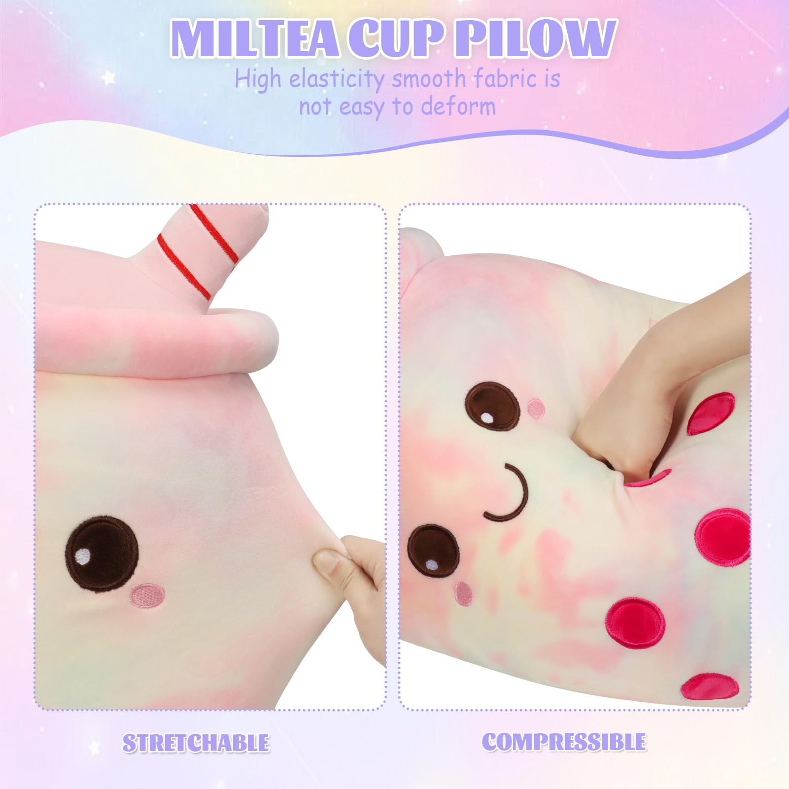 HXPLN Bubble Tea Plush Pillow, 50cm Giant Boba Plush Cute Plushies - Image 4