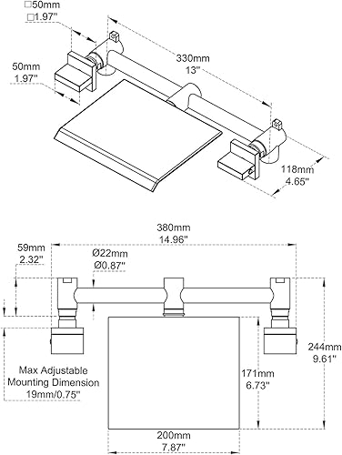 Miniatura 2 de Qinkell Grifo de bañera en cascada de montaje en pared, grifo de bañera romano negro, grifos de baño de latón con 2 asas