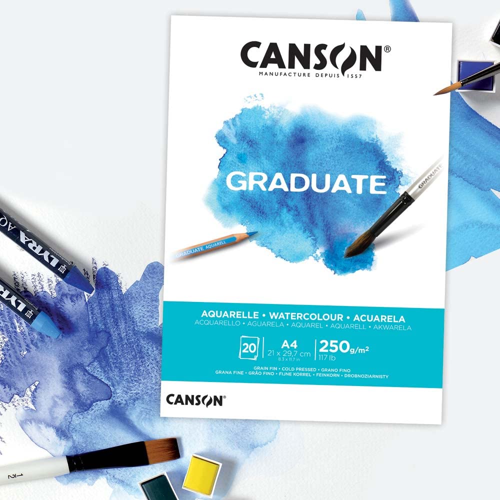 Graduate blok papieru akwarelowego, DIN A5, 20 arkuszy, 250 g/m²