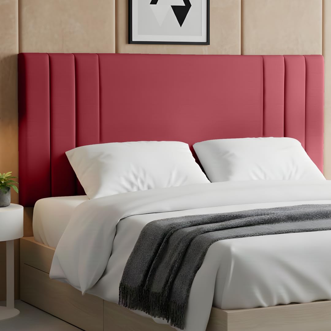 BEDELUNA Headboards for Bed – 24” Rio Plush Fabric Headboard - Elegant Divan Bed Thick Padding Bed Headboards, Luxury Bedroom & Hotel Furniture (Burgundy Plush, 5FT King)