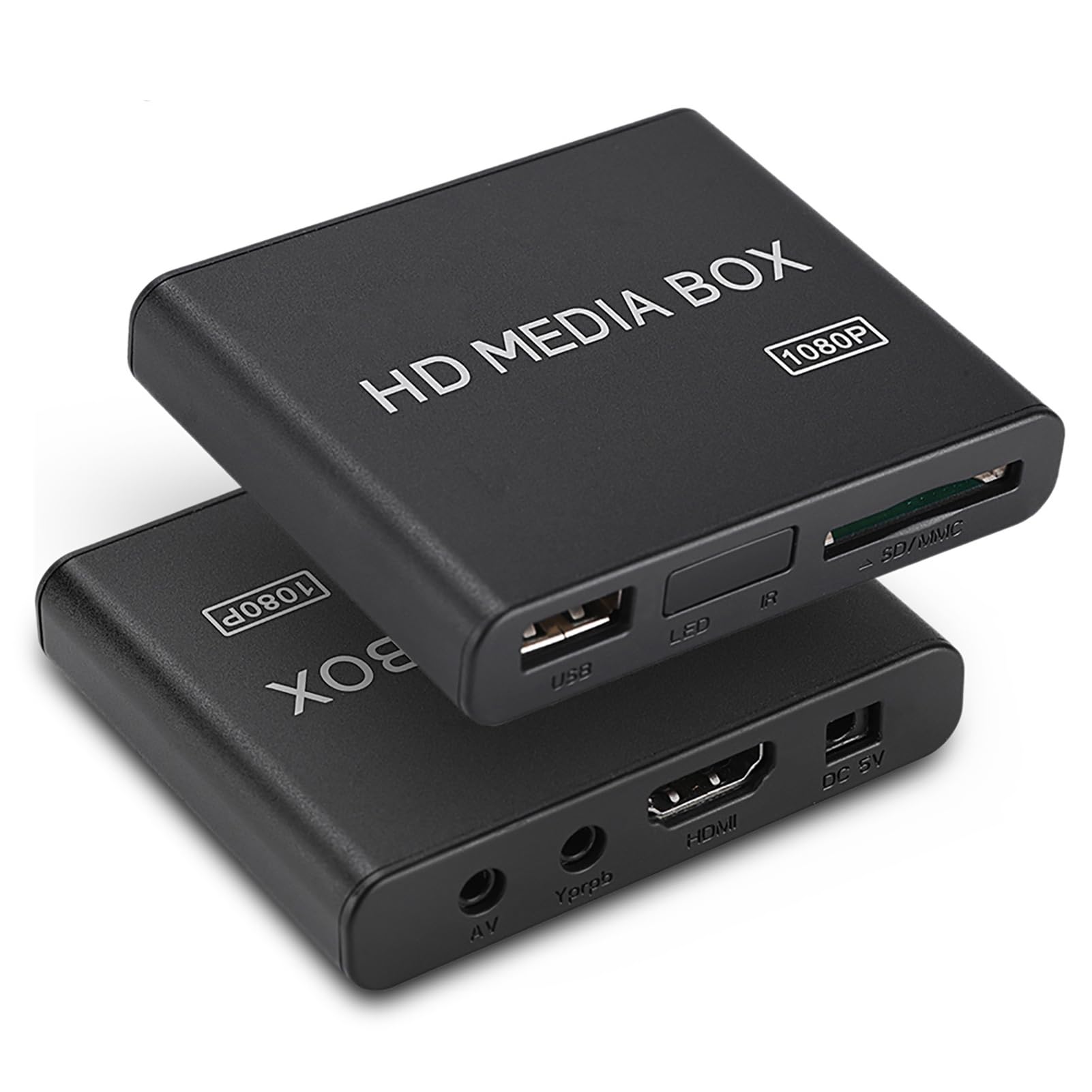 Mini Reproductor Multimedia Full HD, 110-240V 1080P HDMI Media Video Player Box - MKV/RM- Unidades USB HDD y Tarjetas SD, etc., con Control Remoto(yo)