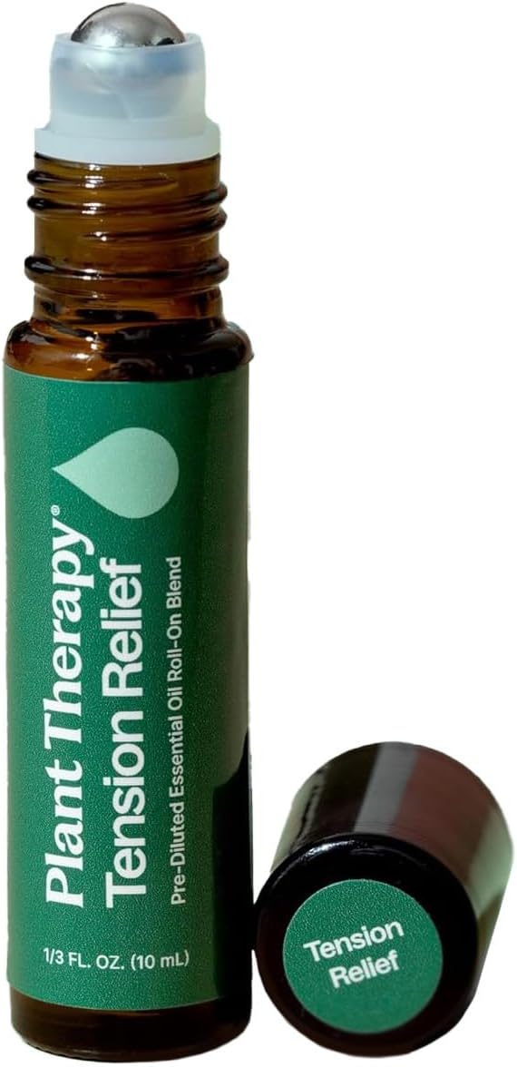 Tension Relief (Headache Relief) Synergy Pre-Diluted Roll-On. Ready to use! 100% Pure, Therapeutic Grade Essential Oils Diluted in Fractionated Coconut Oil. 10 ml (1/3 oz).