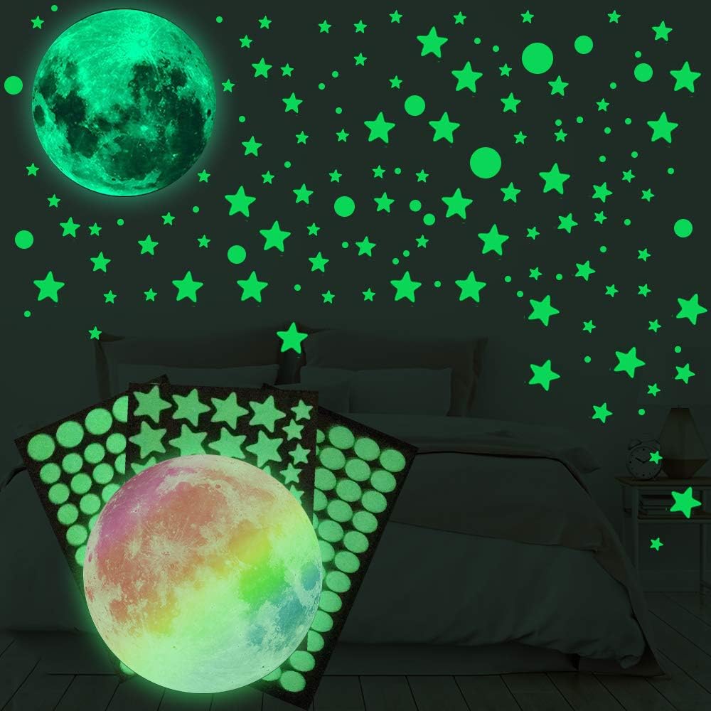 Glow in The Dark Stars Wall Sticker, 995 Pcs Stars and Moon
