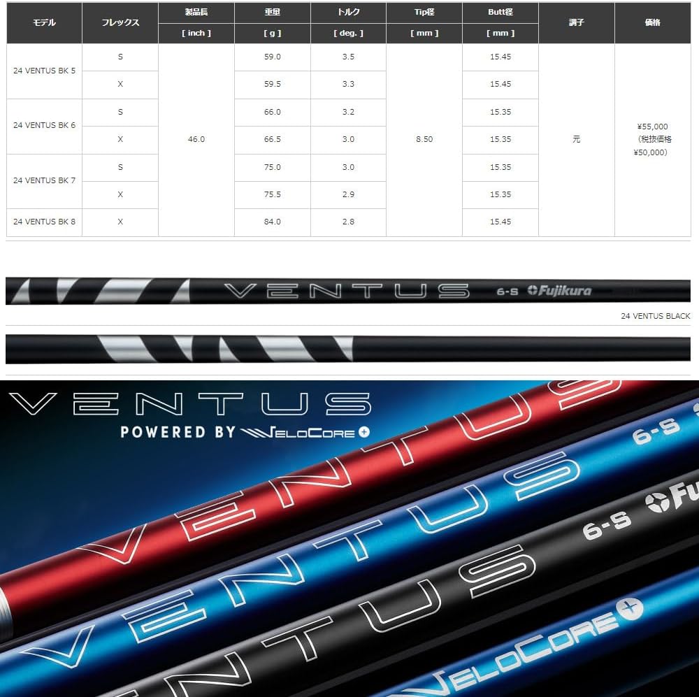 24ベンタスブラック6s 新コブラスリーブ クーポン付】コブラ各種スリーブ超激安カスタム 24 VENTUS 24