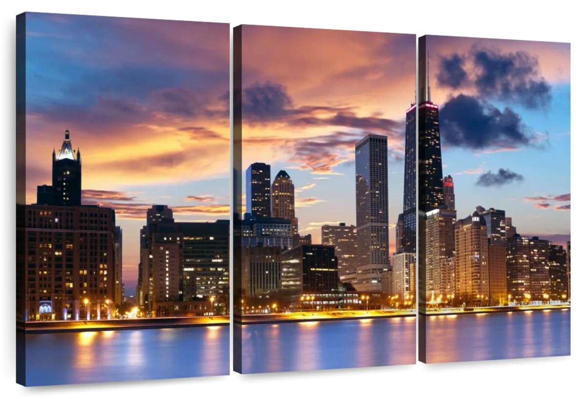 Amazon.com: ElephantStock - Urban Chicago Skyline Wall Art