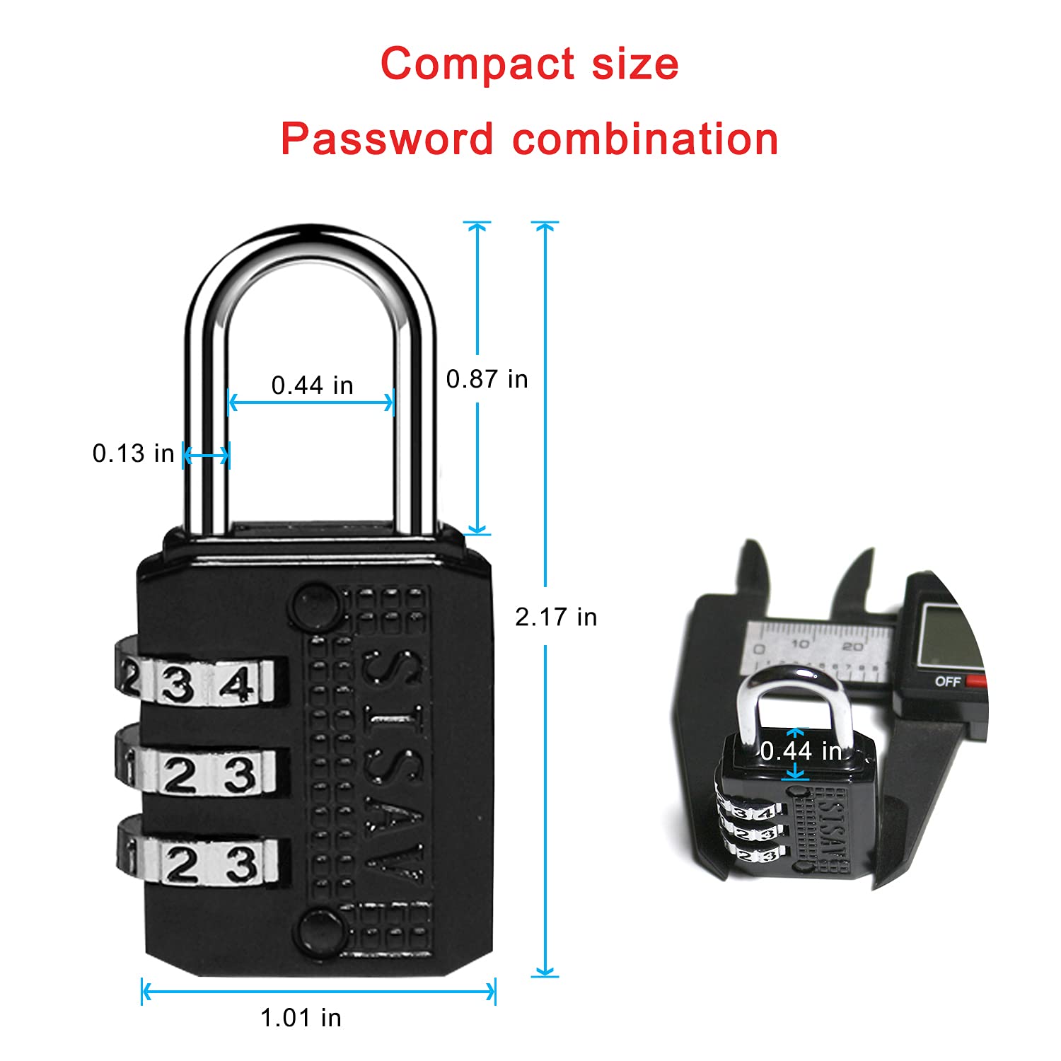 SISAV 3 Digit Combination Lock Mini Combination Lock Locker Lock