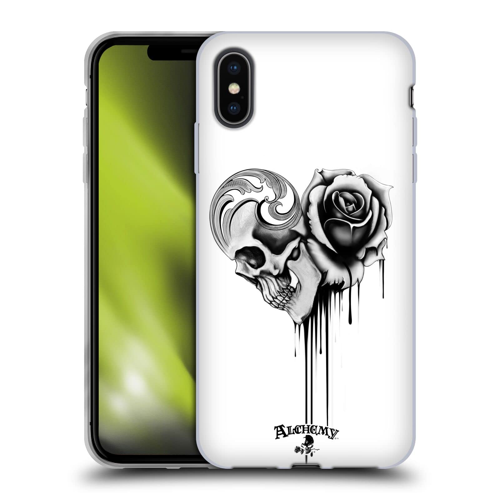 Head Case Designs Officially Licensed Alchemy Gothic Black Love Graphic Art Soft Gel Case Compatible with Apple iPhone Xs Max