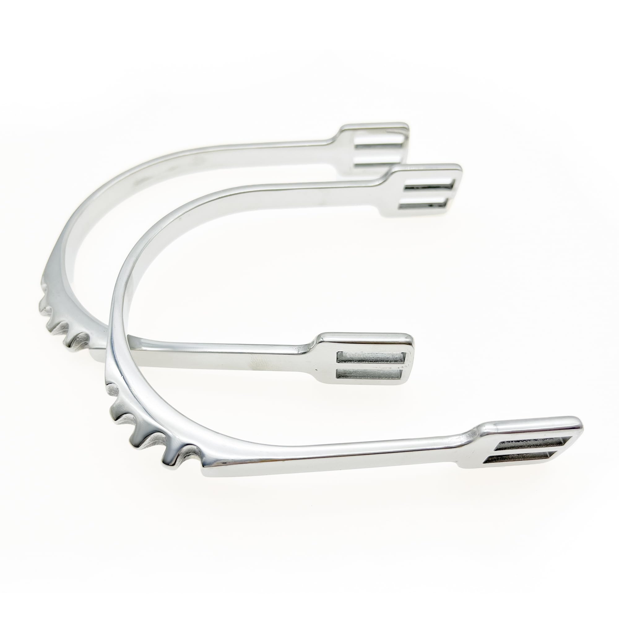 QualiTime Stainless Steel English Bumper Spurs, Equestrian Spurs for Men, 1 Pair, Silver