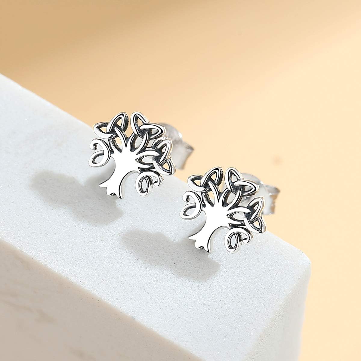 INFUSEU 925 Sterling Silver Celtic Knot Stud Earrings for Women Girls, Small Irish Jewelry 6-10 mm - Image 6