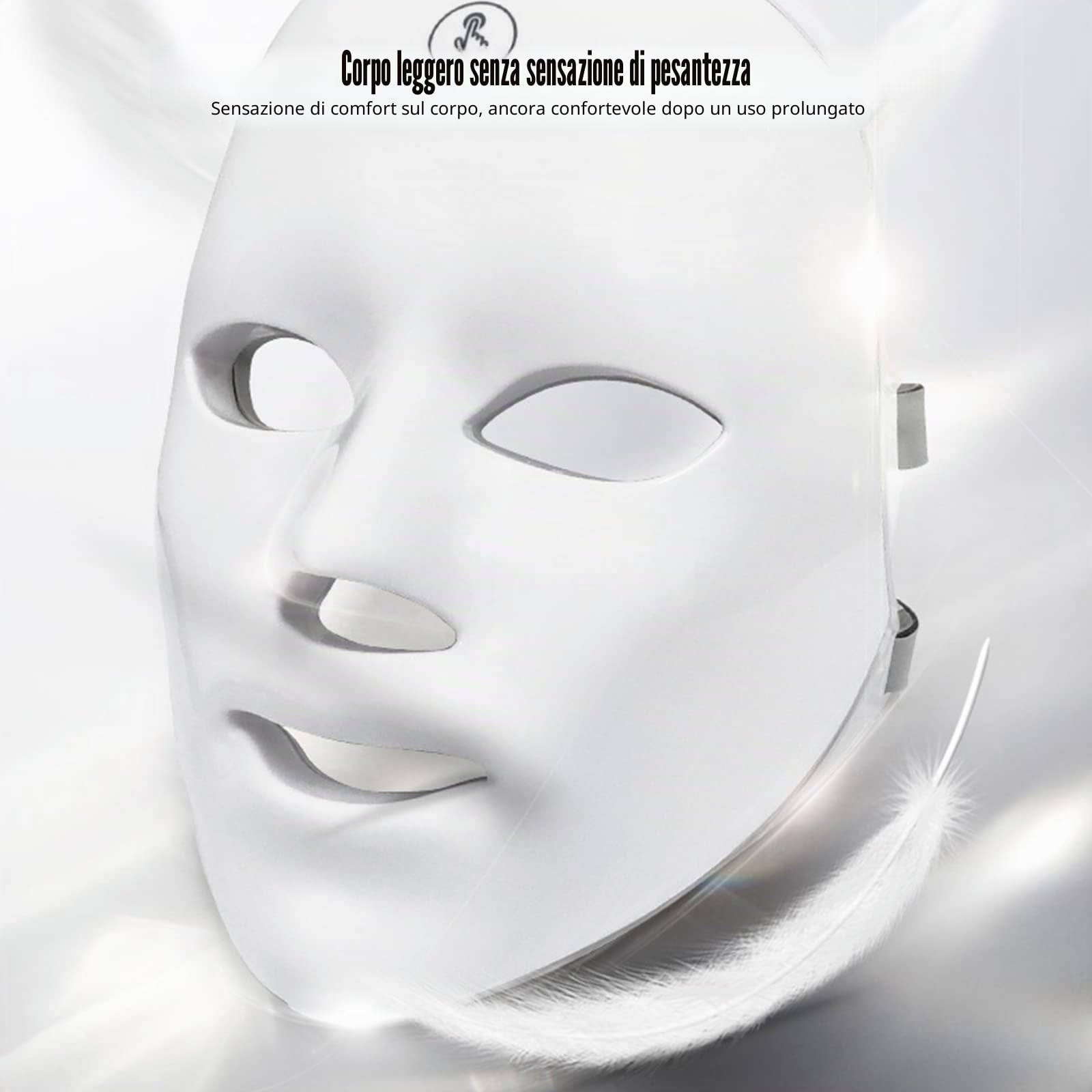 Maschera viso a LED con 7 colori per terapia della luce, maschera viso a LED per ringiovanimento della pelle, trattamento della pelle del viso contro l'acne, rughe e anti-invecchiamento, per casa e