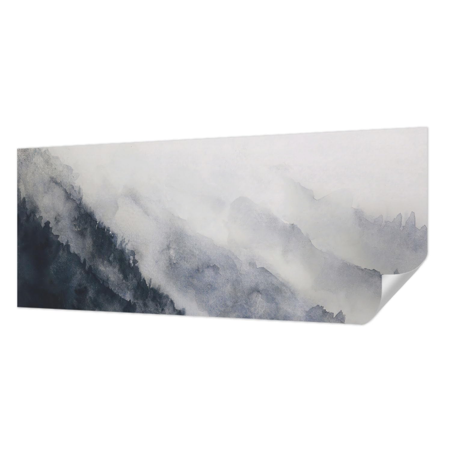 Papier peint chambre à coucher ambiance brouillard de montagne brumeux 250x104