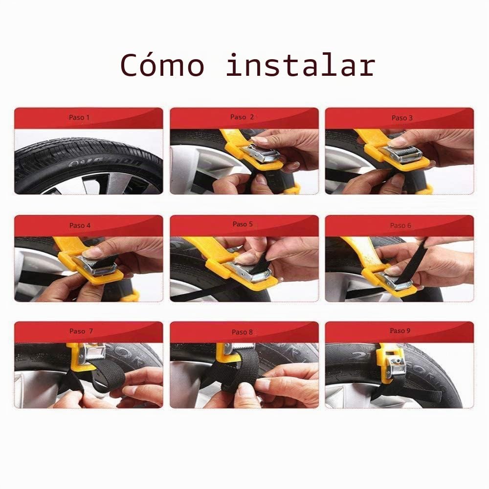 8 Uds cadena de neumáticos de nieve para coche camión SUV cinturón de conducción de invierno antideslizante de emergencia