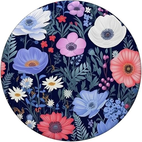 Miniatura 3 de Bonito diseño de flores con flores florales coloridas mixtas PopSockets Standard PopGrip