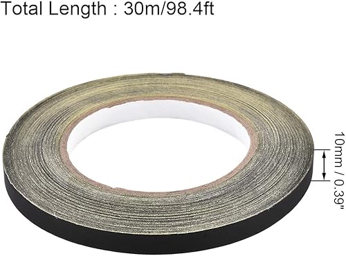Miniatura 2 de uxcell Cinta de tela de acetato de 0.394 in para portátil reparación de guitarra eléctrica auto cinta adhesiva de alta temperatura negro 98.4 ft98.4