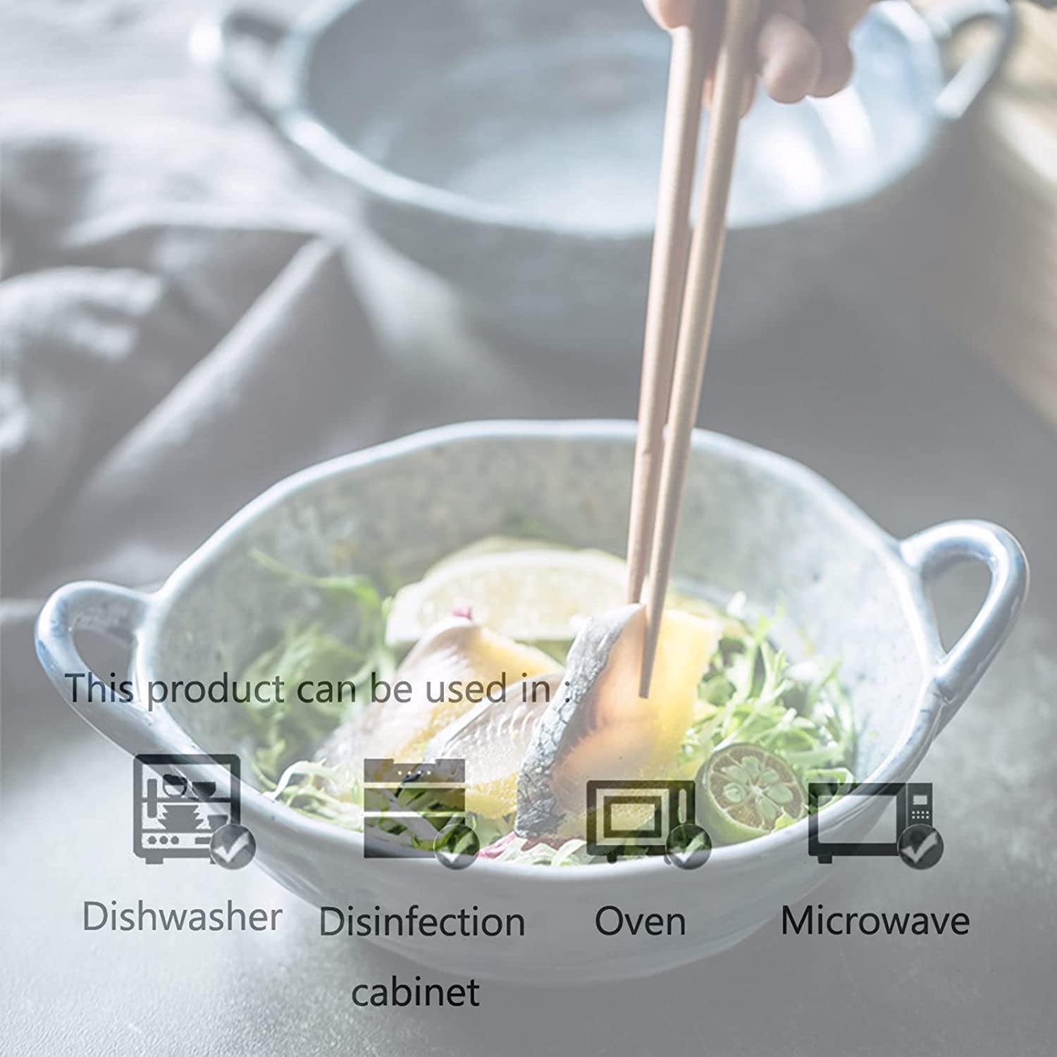 Vaisselle Bol à soupe ramen en céramique, tasse à soupe, grand bol à ramen en céramique, bol à soupe à l'oignon profond allant au four, bol de service allant au micro-ondes.-blanc-600 ml 21 oz (couleu