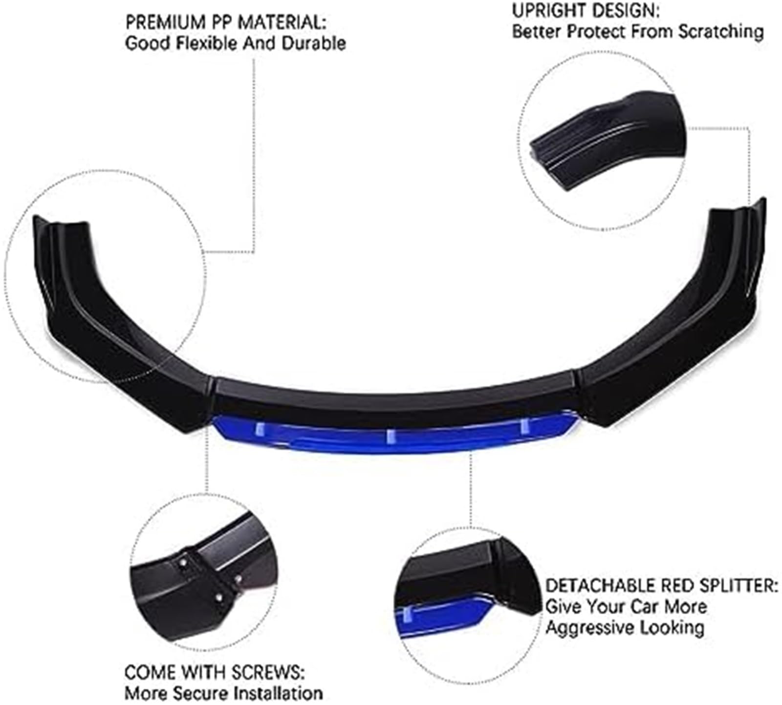 Splitter Car Front Bumper Lip Body Kit Splitter Spoiler Dyfuzor