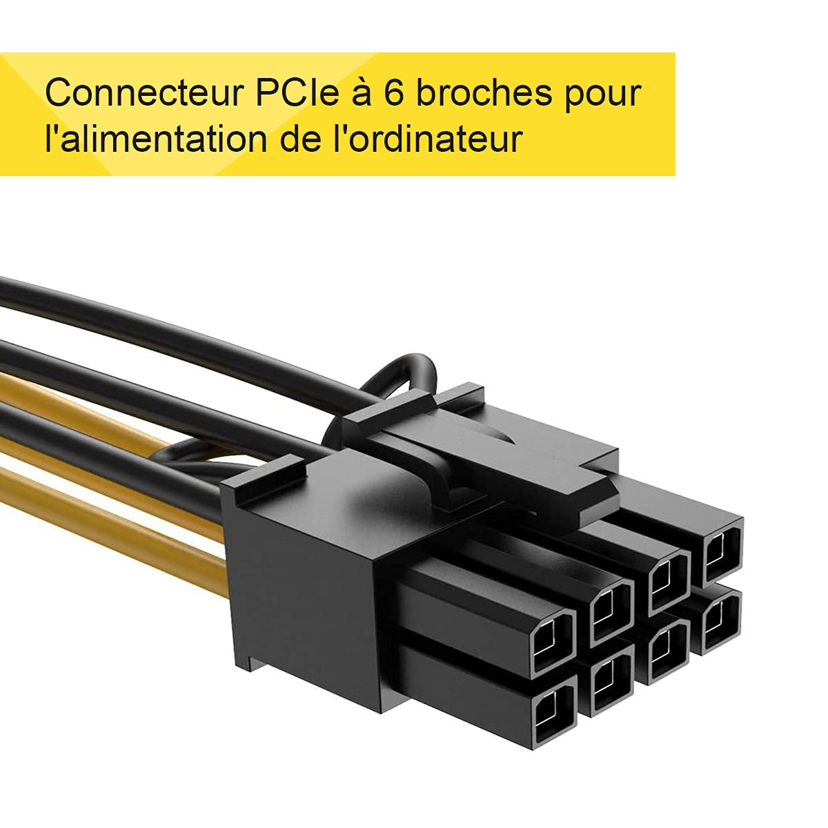 Adaptateur pour câbles d'alimentation PCIe 6 broches à 8 broches, pack de 2 adaptateurs d'alimentation 6 broches vers double PCIe 8 broches (6+2) express pour carte graphique