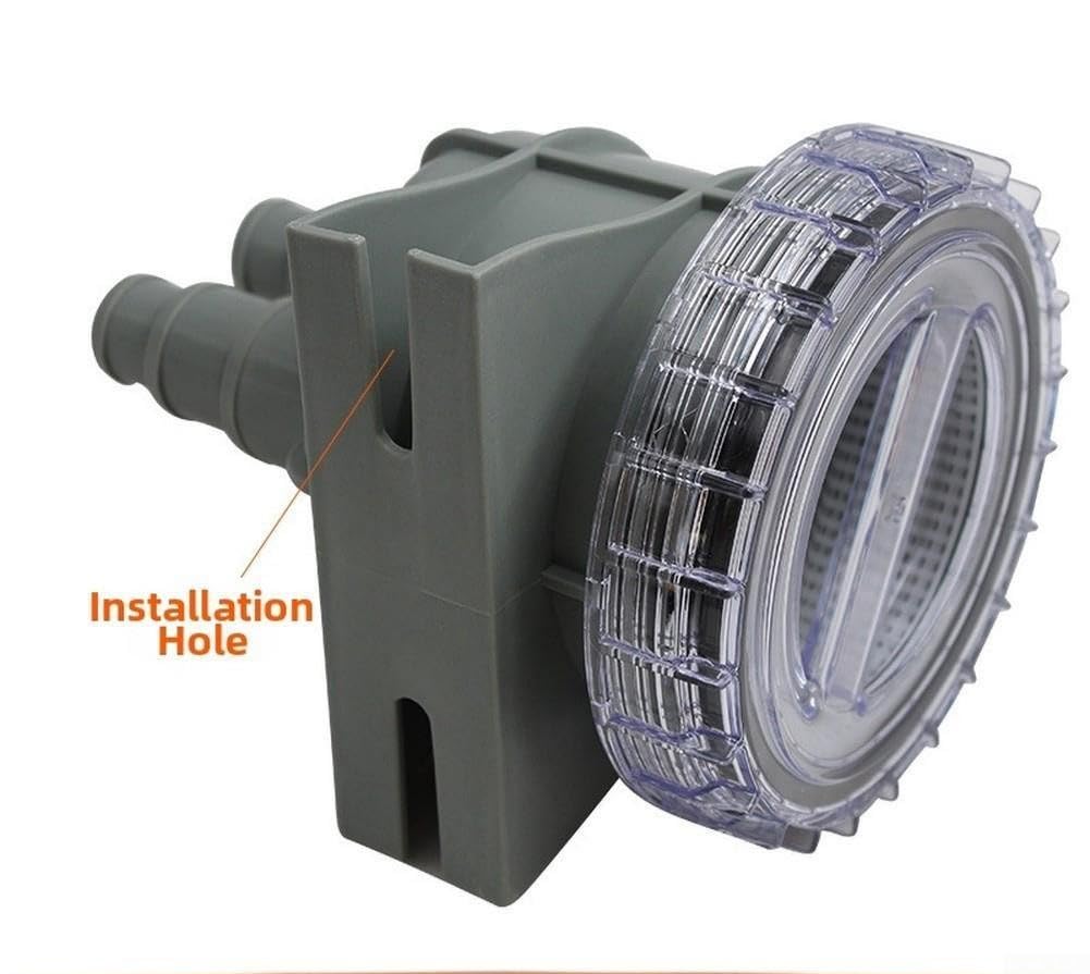 Filtro de agua de mar grande de PC transparente para motor de barco y generador, colador lavable atrapa arena y óxido, 3 boquillas de manguera (25,4/31,8/38,1 mm), accesorios para sistema de