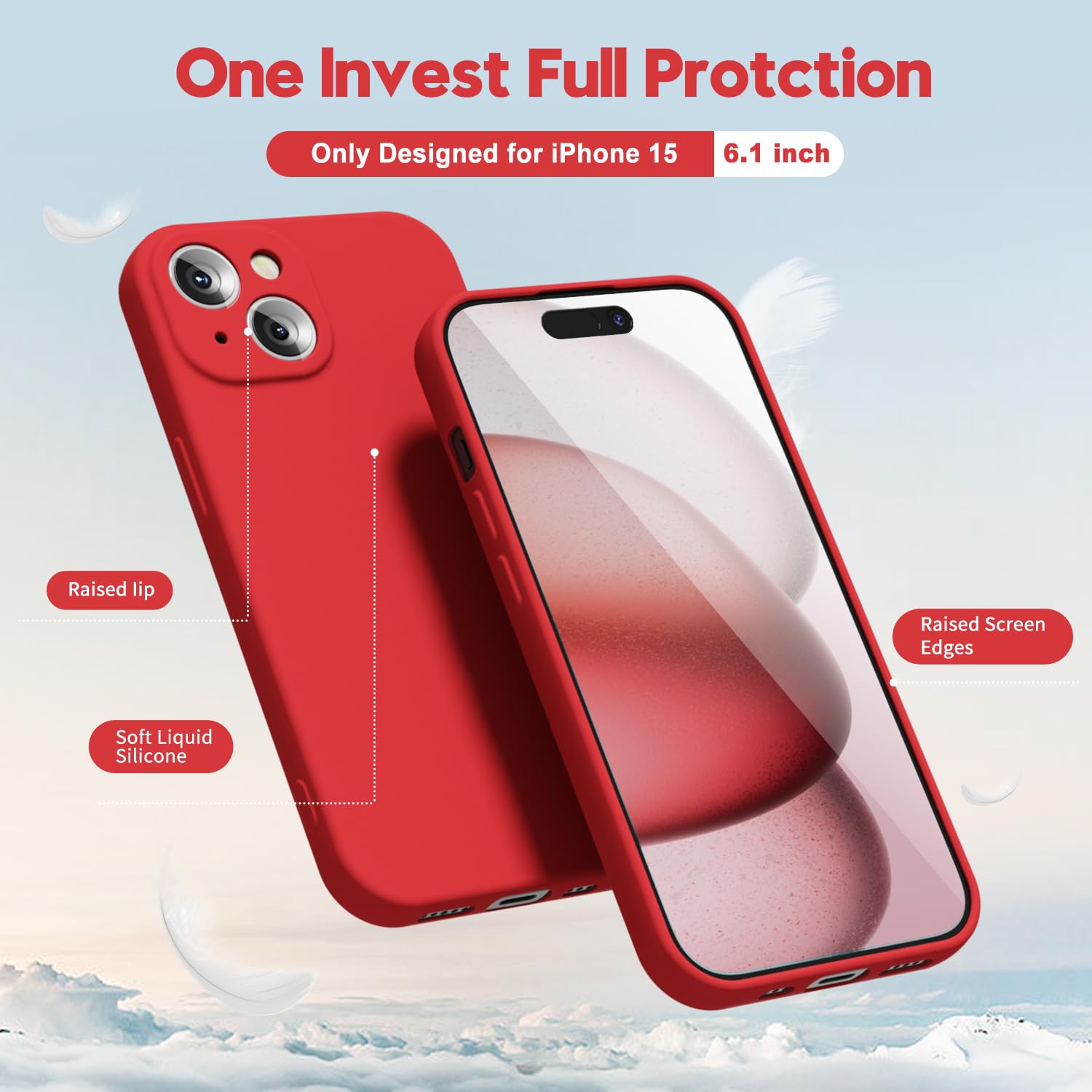 oakxco for iPhone 16 Pro Max Case Liquid Silicone, Soft Rubber Gel Elegant Aesthetic Basic Simple Cover, Cute Thin Slim TPU Matte Solid Color Plain Smooth Case for Women Girl, Light Pink — view 716