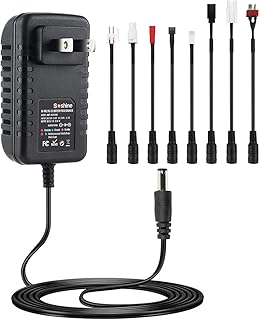 RC Battery Charger for 4.8V 7.2V 8.4V 9.6V NiMH/NiCD Battery, RC Car Charger for 2.4V-12V NiMH/NiCD B attery Pack(NOT for LiPO Battery)