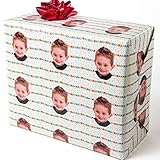 Birthday Custom Gift Wrap | Personalized Photo Gift Wrapping Paper (6 Foot Roll, Confetti Party)