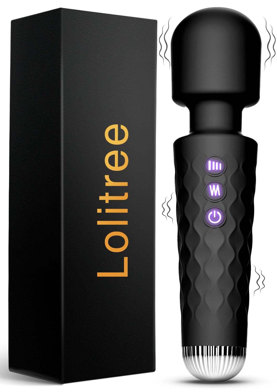 Wand Vibrator Sex Toys for Woman, 20x10 Powerful Magic Flexible Wand Massager, Quiet Vibrater Water Resistant Handheld Vibrators for Clitoris Stimulation, Lolitree Anal Dildo Adult Sex Toys for Couple