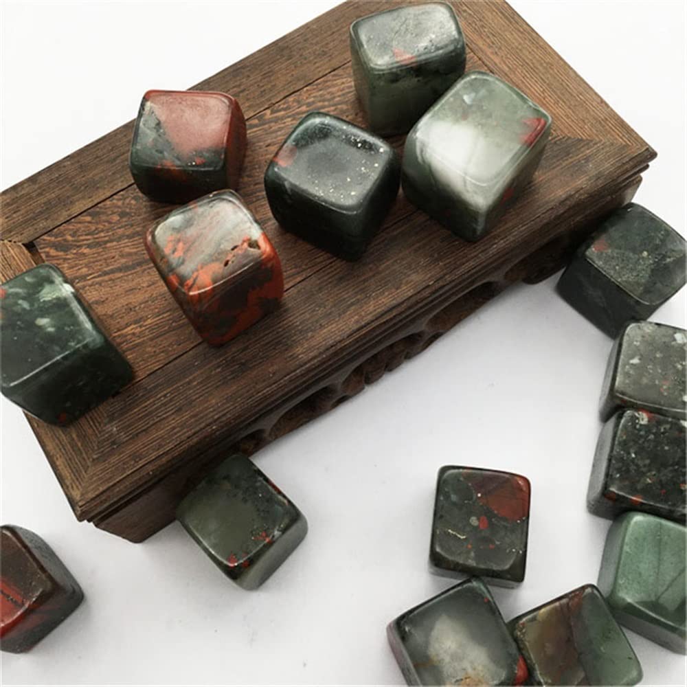 Raumdekoration Natürliche Magie, natürlicher Edelstein, Kristallsteine, Blutstein, Würfel, Trommelstein als Geschenk (Color : 100g, Size : 200g)