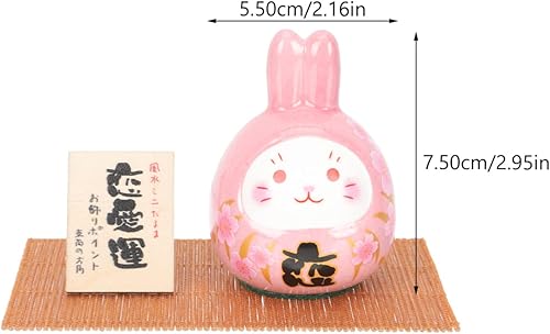 Miniatura 2 de NOLITOY Figura de conejo de porcelana decoración de año nuevo chino, muñeca de la suerte de porcelana japonesa, decoración de escritorio para