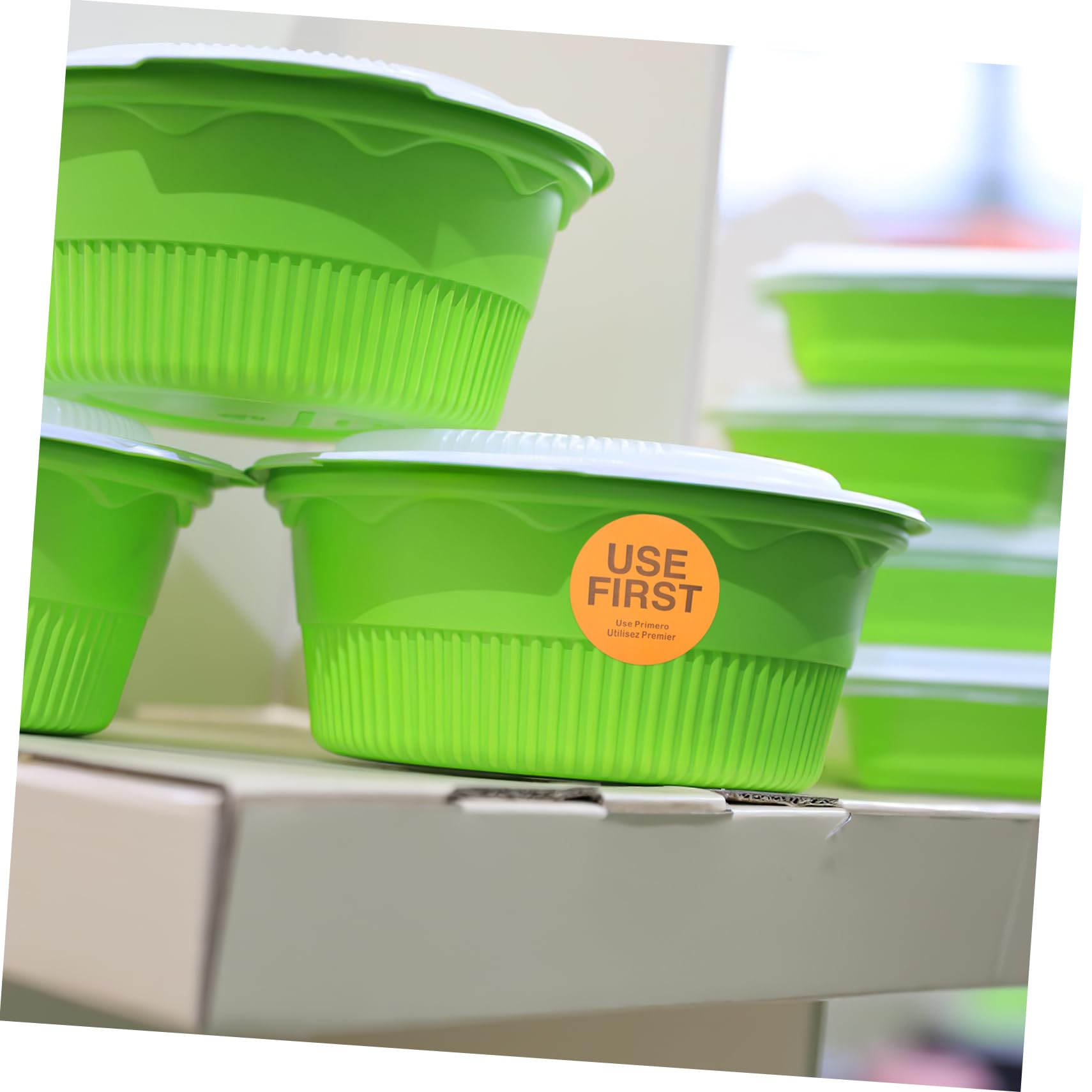 TEHAUX 8rouleaux Étiquettes Autocollantes Utiliser Pour Contrôle Des Stocks De Autocollants Ronds Pour Restauration Service Alimentaire
